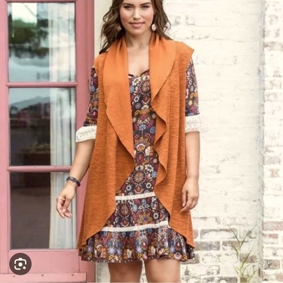Matilda Jane open orange cardigan size M - Picture 1 of 10